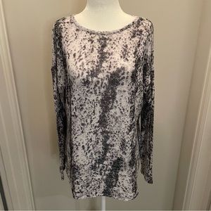 Turo by Vince Camuto Black White Gray Abstract Sweater Women’s Size M